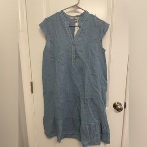 Francesca Bettini 100% linen dress, blue chambray
